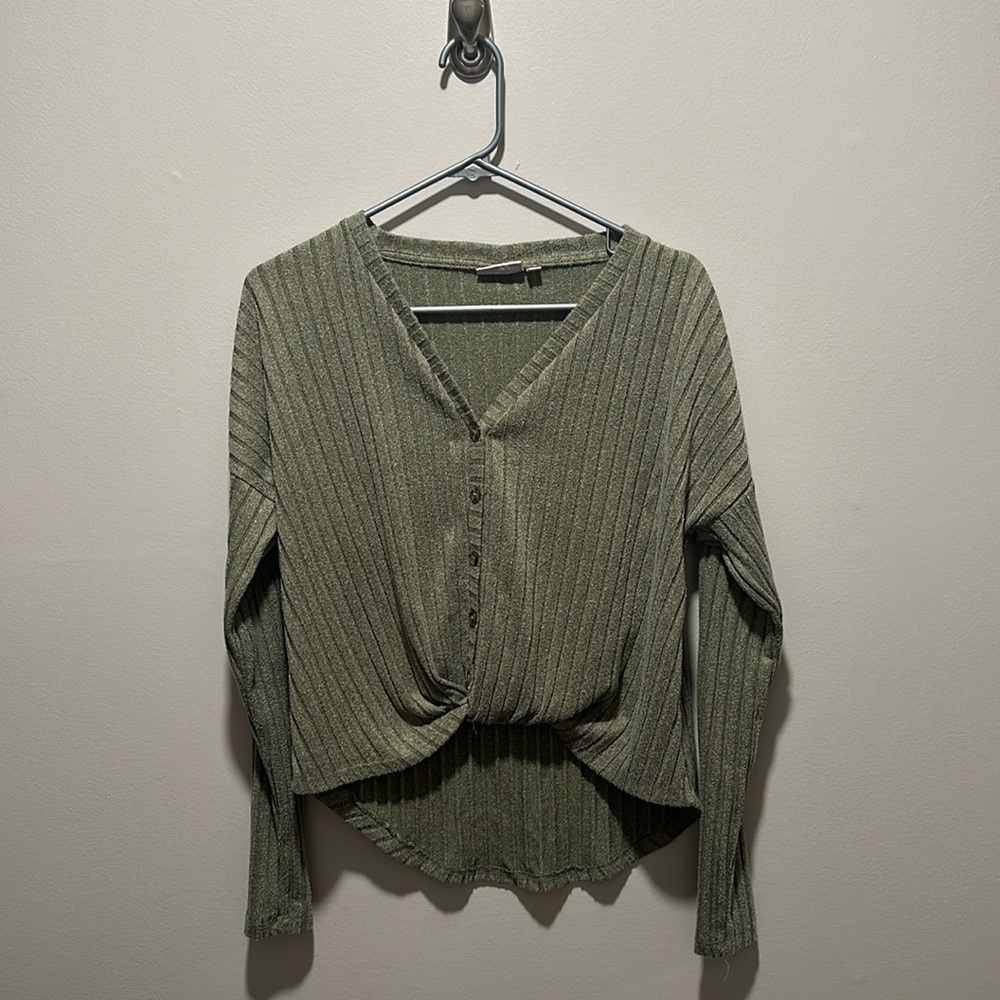 Juniors So size XS long sleeve tied shirt.